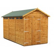 Power 12x6 Apex Secure Garden Shed - Double Door